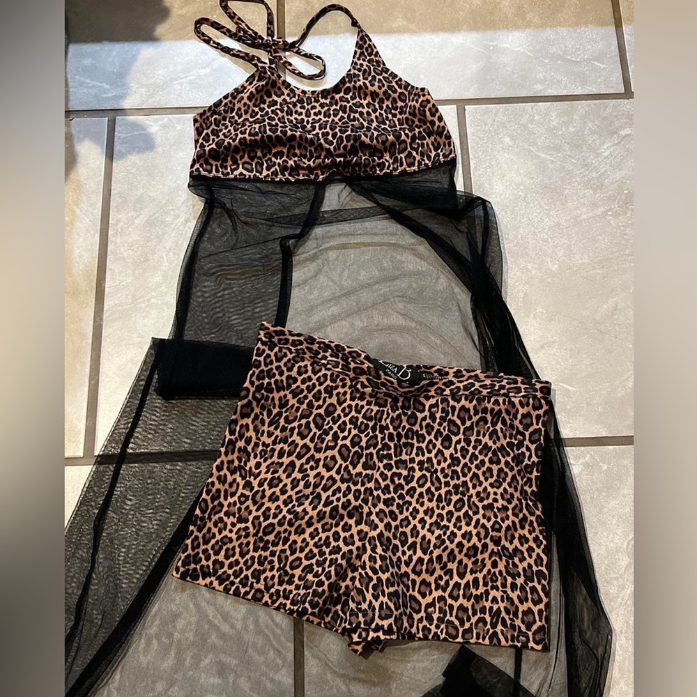 vintage leopard print two piece set 🐆